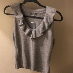 Ann Taylor Cashmere Ruffle Sleeveless Top